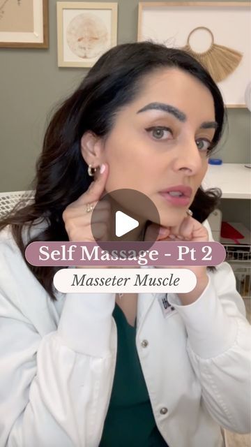 Priya Mistry, DDS, D. ABDSM on Instagram: "The masseter muscle is major 💯  It plays a critical role in TMJ function and is involved in jaw movement. BUT...  Overuse or tension can contribute to TMJ disorders (TMD) and pain, clicking, popping or limited movement of the jaw. 💥  👉 So, unclench that jaw and add this massage to your facial massaging routine to help relieve tension, pain and pressure!  🚨▶️ Be sure to go back and check out part 1 (Temporalis) and stay tuned for part 3 of my massage series. . . . . #tmjpain #jawpaintreatment #healthybites #tmjrelief #teethgoals #TMJDisorder #jawpain #tmjrelief #tmjtreatment #happyteethhappylife #bruxism #jawpainrelief #tmjproblems #tmjdentist #vancouverdentist #facialpain #tmjd #toothpain #toothcare #dentistsofinsta" Jaw Massage Trigger Points, Jaw Popping Remedies, How To Relieve Jaw Tension, Tmj Massage Techniques, Masseter Muscle Massage, How To Relax Your Jaw, Jaw Tension Relief, Tmd Relief, Dry Nose Skin