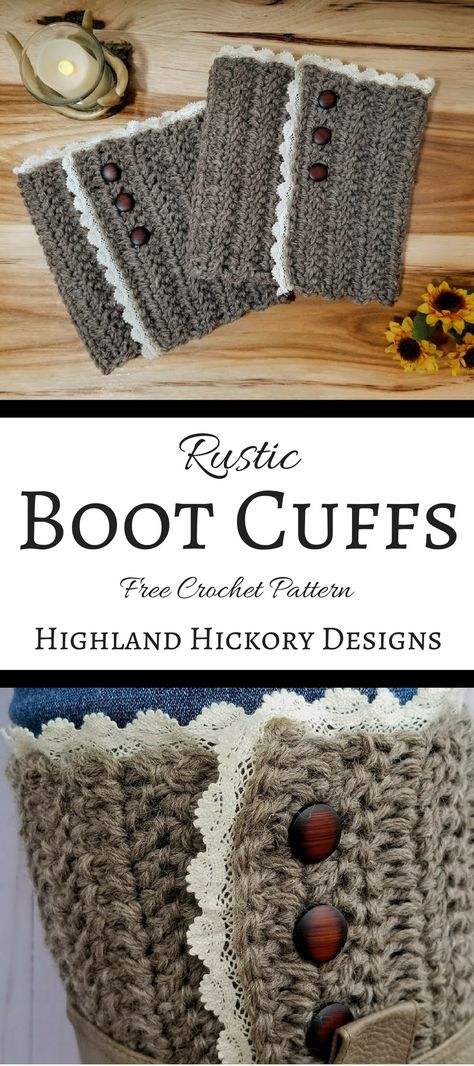 Crochet Boot Cuff Pattern, Crochet Boot Cuff, Boot Cuff Pattern, Lace Boot Cuffs, Rustic Boots, Crochet Boot Cuffs, Boot Cuff, Crochet Boots, Crochet Socks