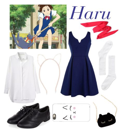 "THE CAT RETURNS: Haru" by bluedaisywhale ❤ liked on Polyvore featuring WithChic, Monki, Casetify and Accessorize Ghibli Dresscode, The Cat Returns Haru, Studio Ghibli Outfits, Ghibli Outfits, The Cat Returns, Everyday Cosplay, Doll Backpack, Clothing Studio, Character Inspired Outfits