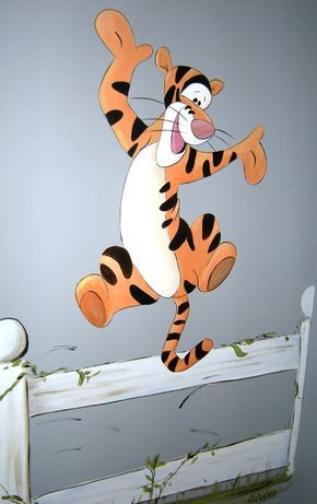 Tiger - Tigger Winnie The Pooh Mural, Disney Mural, Cartoon Wall Art, Deco Disney, Winnie The Pooh Nursery, Kids Room Murals, Baby Room Themes, Kids Room Paint, Classic Winnie The Pooh