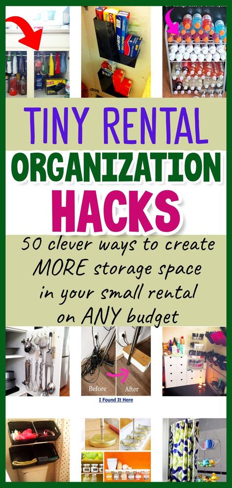 Rental Organization, Renter Hacks, Small Space Storage Solutions, Small Apartment Storage, Small Apartment Organization, Apartment Hacks, Apartment Storage, Eclectic Living, Apartment Organization