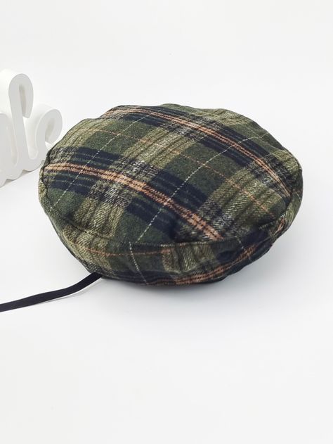 Plaid Print Beret Plaid Print, Amazing Products, Christmas List, Plaid, Collar, Hats, Christmas, Tela