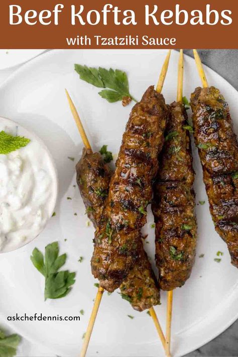 Beef Kufta Recipe, Ground Beef Skewer Recipes, Meat Kebabs Skewers, Hamburger Kabobs Ground Beef, Homemade Kebab Meat, Greek Beef Skewers, Minced Beef Kebab Recipes, Beef Kebabs In The Oven, Ground Beef Kebabs On The Grill