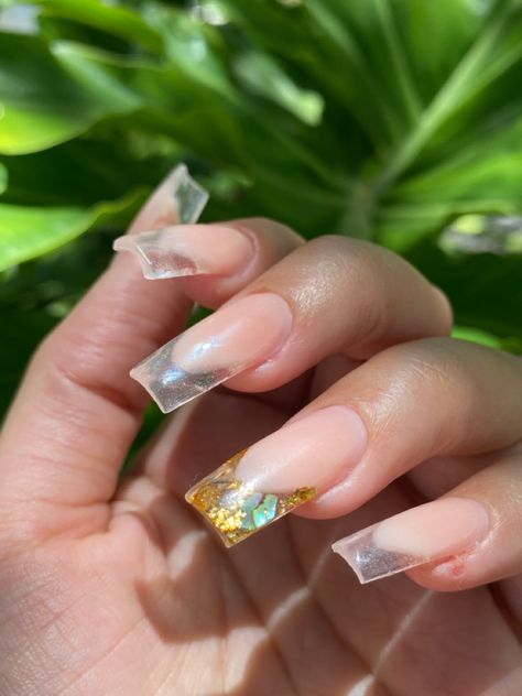 Transparent Acrylic Nails, Clear Acrylic Nails With Design, Water Nails Design, Clear Coffin Nails, Nails With Design, Clear Acrylic Nails, Water Nails, Clear Nails, Acrylic Nails Coffin