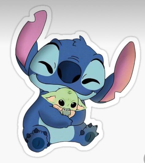 Yoda Sticker, Hug Stickers, Lilo And Stitch Quotes, Stickers Cool, Lilo And Stitch Drawings, Cute Laptop Stickers, Stitch Drawing, Bubble Stickers, Stickers Kawaii