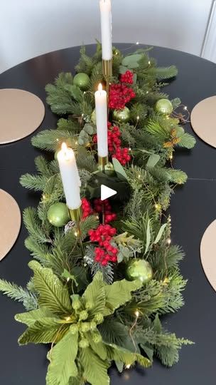 214 reactions · 94 comments | It’s never too early to get organised & this would work like a Christmas dream on a sideboard or console as well as your dining centrepiece.

How to turn a Basic Table into a Christmas Showstopper!! 

I used a garland from @therangeuk £17.99
by folding it in half all the works virtually done for you, I just laid my decs on top & added lights✨✨✨

It’s your choice if you prefer candlesticks or wine glasses & remember you can use them as I have done for floating candles but you could just as easily turn the glasses upside down & place a tealight on the bottom of the stem. 

Whichever you choose it’s a luxe Christmas table on a budget 🙌🙌 

#christmascenterpiece #centerpiecesideas #tabledecorations #tabledecoration #tablecenterpiece #christmastable #christmasdeco Luxe Christmas, Dining Centerpiece, Get Organised, Floating Candles, How To Turn, Christmas Centerpieces, Christmas Deco, Tealight, The Works