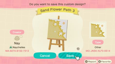 Design for acnh! Credits to original creators above every MA. Designs source from acnh kiosk and twitter Sand Acnh Design, Acnh Sand Path Design, Acnh Sand Path Code, Acnh Sand Path Design Codes, Animal Crossing Sand Path, Acnh Sand Design Codes, Acnh Sand Path, Acnh Summer, Fae Garden