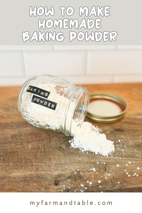 Learn how to make homemade baking powder with just three simple ingredients! This easy DIY recipe ensures your baked goods rise perfectly without the need for store-bought additives. Ideal for cakes, muffins, and more, this fresh, chemical-free alternative is quick to prepare and perfect for any home baker. Keep your pantry stocked with this essential homemade ingredient! #HomemadeBakingPowder #DIYBaking #BakingTips Make Baking Powder, Homemade Baking Powder, Baking Powder Recipe, Baking Powder Substitute, Organic Baking, Homemade Baking, Quick Bread Recipes, Diy Baking, Baking Mix