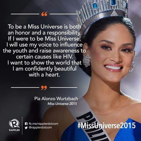 Ms. Universe 2015 Pia Wurtzbach Beauty Pageant Questions, Ms Universe, Miss Universe Gowns, Pageant Questions, Miss Canada, Pageant Tips, Miss Universe Philippines, Miss Colombia, Pia Wurtzbach