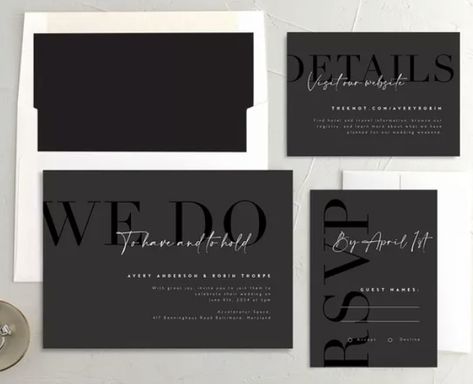 Color Block Background, 2026 Wedding, Wedding November, Black Tie Wedding Invitations, Welding Projects Ideas, Registry Ideas, Wedding Planner App, Welding Technology, Black And White Wedding Invitations