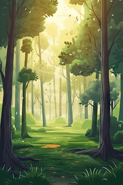 Forest Landscape, Poster Maker, Business Card Maker, Flyer Maker, Card Banner, Poster Invitation, Presentation Template Free, Cartoon Clip Art, Nature Travel