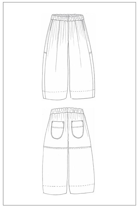 ZERO WASTE Block Pant - PDF Sewing Pattern Zero Waste Pattern, Booklet Template, Diy Pants, Draw Shapes, Pants Sewing Pattern, Simple Fits, Pattern Drafting, Pattern Pieces, Sewing Basics