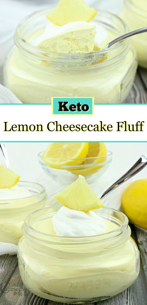 Keto Lemon Cheesecake, Cheesecake Fluff, Dolce Poche Calorie, Keto Quiche, Fluff Desserts, Desserts Keto, Keto Pancakes, Keto Brownies, Keto Dessert Easy