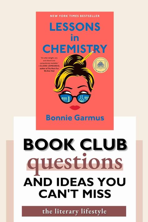 Lessons In Chemistry Book Club, Lessons In Chemistry Book, Bonnie Garmus, Lessons In Chemistry, Book Club Snacks, Chemistry Book, Book Club Food, Book Club List, Best Book Club Books