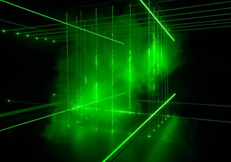 Green Lasers with Smoke by Twan Groenen, via 500px Art Rack, Space Grunge, Theatre Lighting, Midnight City, Laser Show, Outdoor Biking, Artistic Installation, Green Laser, Rack Storage