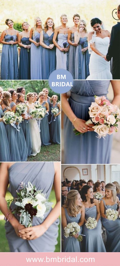 Light Blue Bridesmaid Dresses, Light Blue Bridesmaid, Summer Bridesmaids, Best Wedding Colors, Azul Serenity, Summer Bridesmaid Dresses, Gold Bridesmaid Dresses, Summer Bride, Spring Wedding Colors