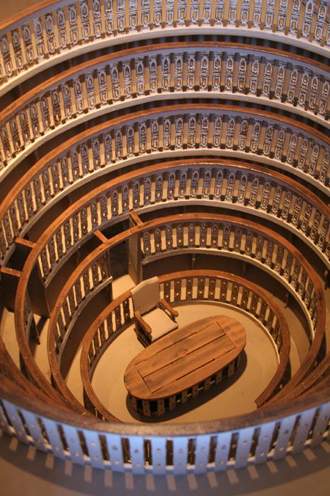 Architectural model of the anatomical theatre at the University of Padua in 1:8 scale, c. 1950. The first permanent anatomical theatre was built in 1594 in Padua, where it still stands today. Collection of the International Museum of Surgical Science, Chicago. Anatomical Theatre, Gorgeous Doors, Stage Set Design, History Of Science, Lake Garda, Stage Set, Still Standing, Architecture Model, Leaning Tower Of Pisa