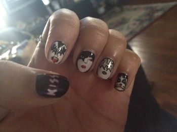 Banda Kiss, Kiss Artwork, Music Nails, Rock Nails, Concert Nails, Band Nails, Milky Nails, Kiss Nails, Kiss Band