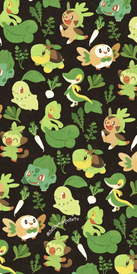 Green Pokemon, Pokemon Backgrounds, Cool Pokemon Wallpapers, Cute Pokemon Wallpaper, Pokemon Fan Art, Cool Pokemon, Pokemon Pictures, Pokemon Fan, Cute Wallpaper Backgrounds