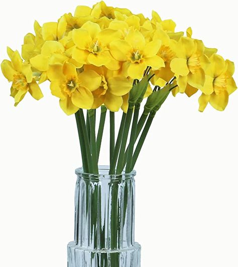 Daffodil Color, Daffodil Flowers, Spring Flower Arrangements, Daffodil Flower, Silk Flower Arrangements, Christmas Flowers, Faux Florals, Spring Flower, Silk Flower