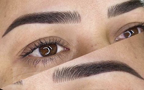 Straight Eyebrows Microblading, Medium Arched Eyebrows, Straight Arched Eyebrows, Flat Eyebrow Shape, S Shaped Eyebrows, Thick Eyebrow Shapes, Short Eyebrows, Mircoblading Eyebrows, Eyebrows Goals