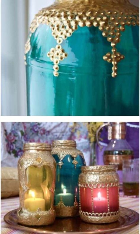 DIY Boho Decor Ideas - DIY Moroccan Lanterns - DIY Bedroom Ideas - Cheap Hippie Crafts and Bohemian Wall Art - Easy Upcycling Projects for Living Room, Bathroom, Kitchen #boho #diy #diydecor Diy Spiritual Decor, Boho Mason Jars, Hippy Crafts, Diy Moroccan Lantern, Hippie Crafts Diy, Boho Decor Diy, Western Decor Diy, Diy Bedroom Ideas, Boho Lanterns