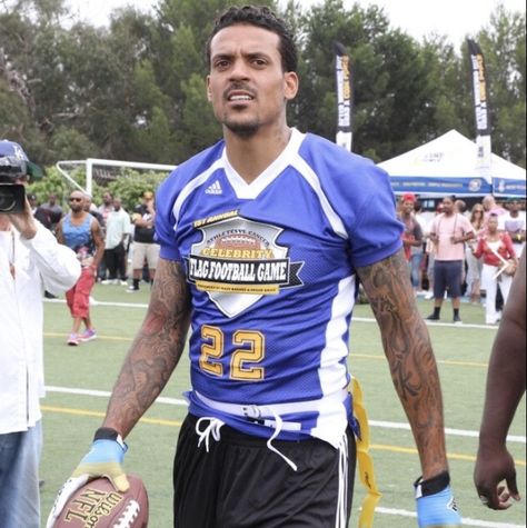 Matt Barnes plays in charity flag football game. Matt Barnes, Flag Football, Football Game, Football Games, Sports Jersey, Flag, Football, Celebrities, Sports