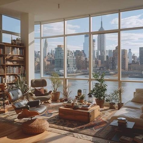 Floor To Ceiling Windows Apartment, Window Views, Nyc Interior Design, Air Design, Spring Interiors, Room Styles, A Breath Of Fresh Air, Apartment Decor Inspiration, Luxury Homes Dream Houses