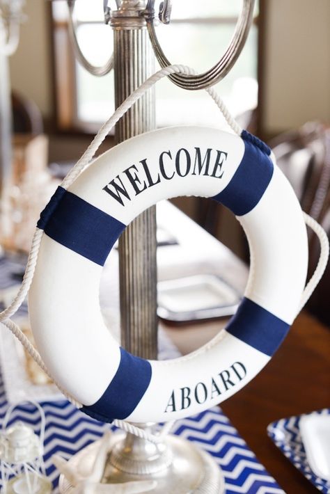 Anchor Party Ideas, Sailor Theme Baby Shower For Boy, Nautical Centerpiece Ideas, Nautical Baby Shower Ideas, Sailor Baby Shower Theme, Coastal Birthday, Sand Dollar Cookies, Sailboat Birthday, Nautical Baby Shower Boy