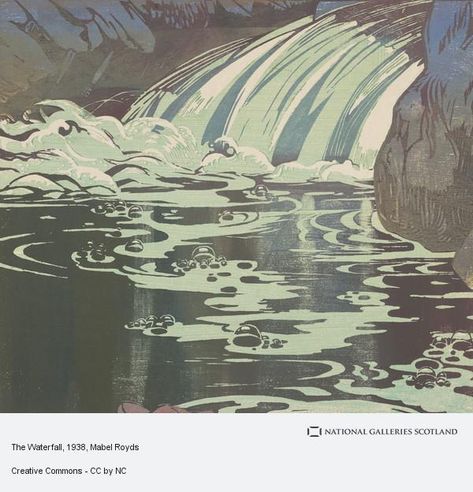 Waterfall Drawing, Water Illustration, Water Drawing, Water Patterns, Scottish Artists, English Artists, Water Art, Art Japonais, Woodblock Print