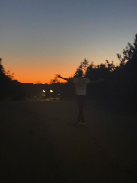 Skateboard Aesthetic Sunset, Sunset Skateboarding, Orange + Core + Aesthetic, Midwestern Summer, Skate Vibes, Skateboard Aesthetic, Skater Vibes, Thoughts Of You, + Core + Aesthetic