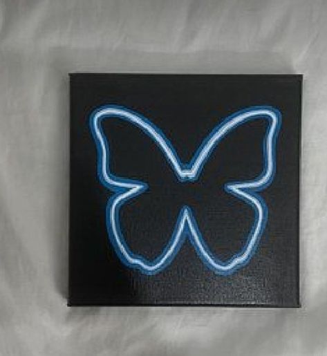 Neon Mini Canvas Painting, Neon Painting Ideas Easy, Neon Art Painting, Color Drawing Art, Neon Painting, Hippie Painting, Simple Canvas Paintings, Glowing Art, Easy Canvas Art