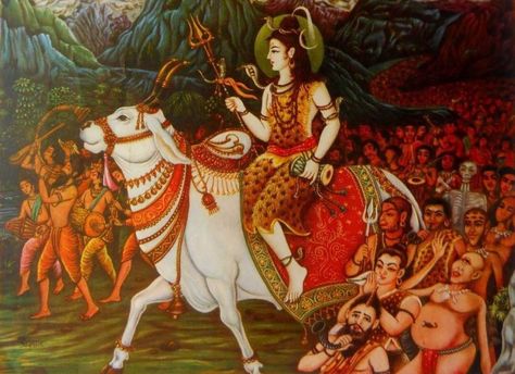 The Marriage Procession of Lord Shiva - A Parade Unlike Any Other Gandhi Ji, Angry Lord Shiva, Lord Siva, Om Namah Shivay, Lord Shiva Family, Lord Shiva Hd Images, Shiva Wallpaper, Shiva Shakti, God Shiva