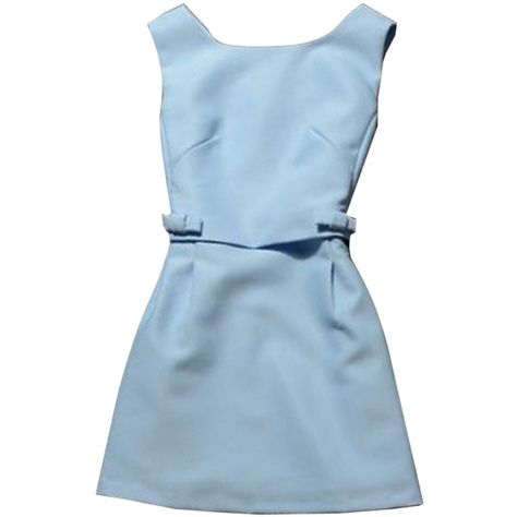 Choies Light Blue Slim Waisted Dress With Bow ($22) ❤ liked on Polyvore featuring dresses, blue, waist dress, slim fit dress, bow dress, bow waist dress and slim fitting dresses Blue 60s Dress, Light Blue Dress Aesthetic, Moodboard Fillers, Blue Moodboard, Tvd Dr, Dresses Bow, Dress Png, Moodboard Pngs, Blue Colour Dress