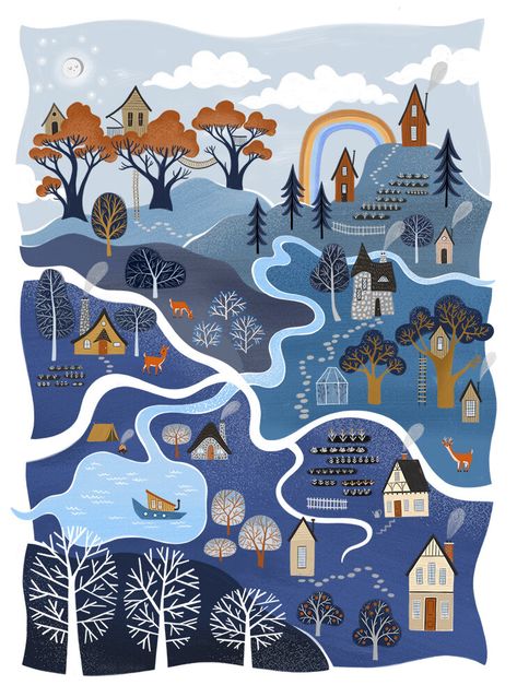 Illustrated Maps — jacqui langeland Maps Illustration Design, Illustrated Maps, Map Murals, Town Map, Illustration Portfolio, Fantasy Map, Landscape Illustration, Illustrated Map, Map Design