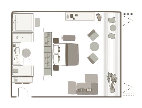 Rooms - OKU Hotels Hotel Room Layout Plan, Hotel Room Layout, Hotel Suite Room, Hotel Closet, Suite Room Hotel, Hotel Room Plan, Small Hotel Room, Ocean View Hotel, Open Bathroom