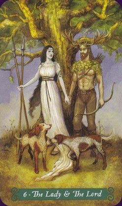 The lovers so much loved the world that they gave their only son for who they love them will not die but will have life in full The Lady Hol... Green Witch Tarot, Pagan Style, Celtic Deities, Witches Tarot Cards, Witches Tarot Deck, Lord And Lady, Horned God, Symbole Viking, Celtic Gods