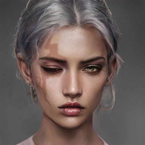 Art Breeder Scar, Character Inspiration Artbreeder, Artbreeder Scar, Birthmarks On Face, Cool Birthmarks, Character With Scar On Face, Birthmarks Aesthetic, Twin Characters, Oc Faceclaim