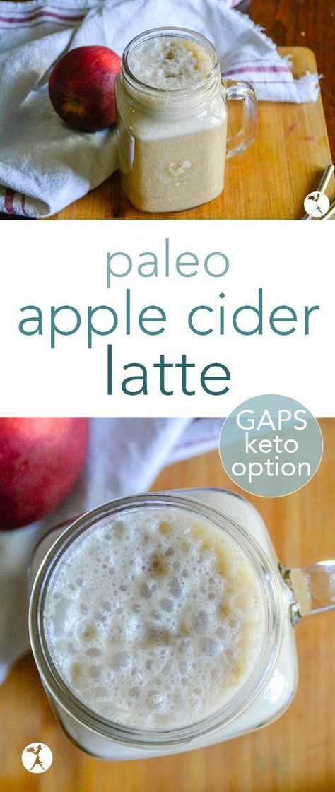 Paleo Apple Cider Latte :: GAPS-friendly, low-carb option Paleo Apple Cider, Paleo Apple, Gaps Recipes, Keto Healthy, Apple Treat, Apple Cider Recipe, Cider Recipe, Gaps Diet, Homemade Applesauce