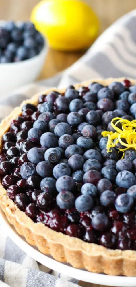 Blueberry Tart, Blueberry Recipes, Sweet Cookies, Sweet Pie, Cookie Crust, Delicious Pies, Pie Dessert, Sweet Tarts, Tart Recipes