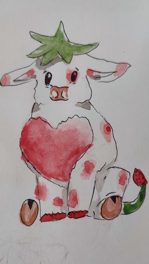 #drawing #watercolor #easydraw #red #cow #straberry #strawberrycow Cow Ears Drawing Reference, Cow Ears Drawing, Ears Drawing Reference, Ears Drawing, How To Draw Ears, Cow Ears, Drawing Watercolor, Drawing Reference, Rooster