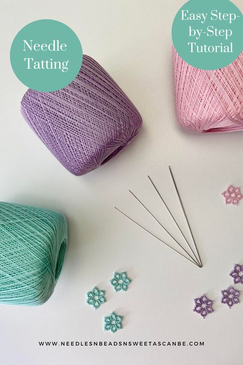 Hey y'all, here is a easy step by step tutorial on needle tatting. This post shows you how to start needle tatting. Lace Flowers Tutorial, Needle Tatting Tutorial, Crochet Thread Size 10, Finger Puppet Patterns, Tatting Patterns Free, Needle Tatting Patterns, Shuttle Tatting Patterns, Tatting Tutorial, Beads Craft Jewelry