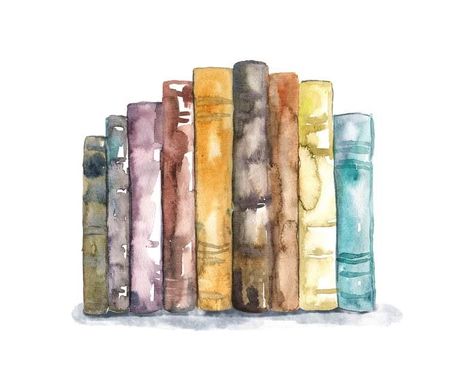 Old Book Painting, Stack Bookshelf, Books Watercolor, Books Antique, Book Watercolor, Book Spines, Book Painting, Harry Potter Painting, Painting Old