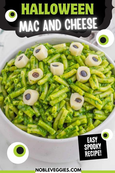 If you're looking for an eerie twist on a classic comfort food, you're in for a treat today. This Halloween Mac and Cheese recipe is the perfect meal to give you a frightfully good time and it's a fun way to have an easy dinner. Halloween Mac And Cheese Ideas, Spooky Side Dishes Halloween Foods, Spooky Side Dishes, Halloween Mac And Cheese, Monster Slime, Spinach Mac And Cheese, Spooky Dinner, Easy Mac N Cheese, Season Recipes