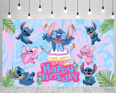 Aloha Backdrop, Stitch Theme Party, Lilo And Stitch Theme, Party Photo Decorations, Lilo I Stitch, Party Cake Table, Unique Party Themes, Cake Table Decorations, Lilo Y Stitch