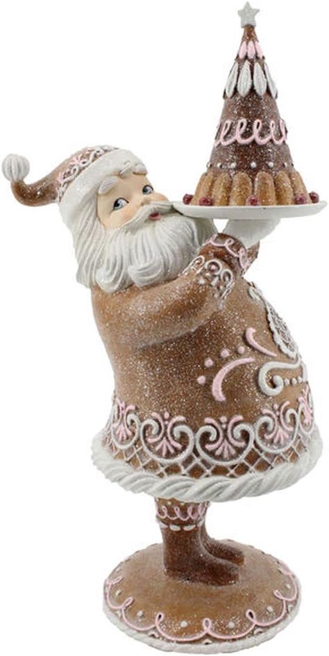 Gingerbread Santa, Santa And Mrs Claus, Resin Figurine, Gingerbread Village, Work Wreath Forms, Patriotic Christmas, Deco Mesh Ribbon, Lantern Candle Decor, Gingerbread Cake