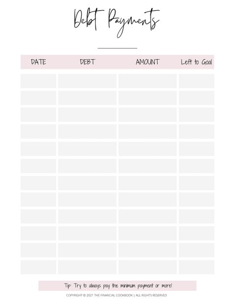 Free Debt Tracker Printable PDF Debt Payoff Printables, Tracker Free, Finance Printables, College Money, Finance Tracker, Executive Assistant, Finance Organization, Budgeting Worksheets, Finance Saving