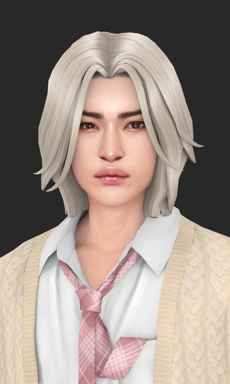 Wistful Castle Sims 4, Sims 4 Male Sims Download, Long Messy Hair, Sims 4 Hair Male, Pin Straight Hair, Male Hairstyles, Hair Male, Sims Packs, Sims 4 Anime