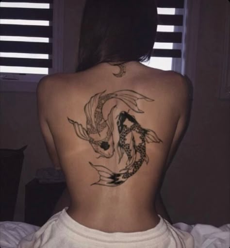 Coy Fish Tattoos, Shen Long Tattoo, Earthy Tattoos, Pisces Tattoos, Koi Tattoo, Spine Tattoos For Women, Koi Fish Tattoo, Pretty Tattoos For Women, Stomach Tattoos