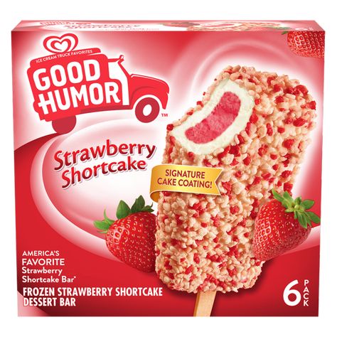 Good Humor Strawberry Shortcake, Good Humor Ice Cream, Strawberry Shortcake Bars, Strawberry Shortcake Dessert, Strawberry Shortcake Ice Cream, Shortcake Cake, Strawberry Shortcake Cake, Dairy Desserts, Red Valentine